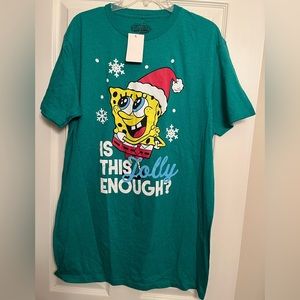 Men’s SpongeBob Christmas tshirt size large new with tags